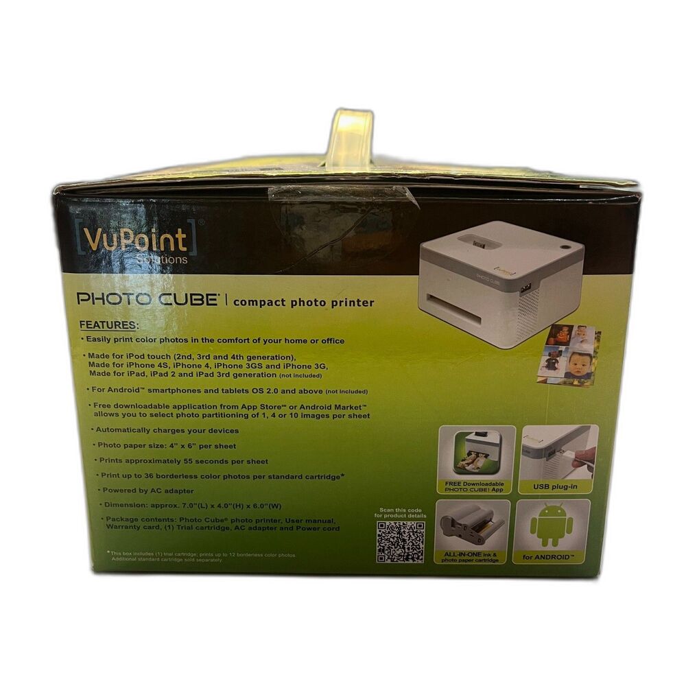VuPoint Photo Cube Compact Photo Printer Brand New in Box Never Used - Picture 3 of 6